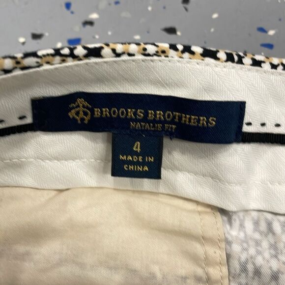 Brooks Brothers Natalie Fit Blue Tan Womens sz 4 Pants Cotton Blend‎ - Picture 3 of 10